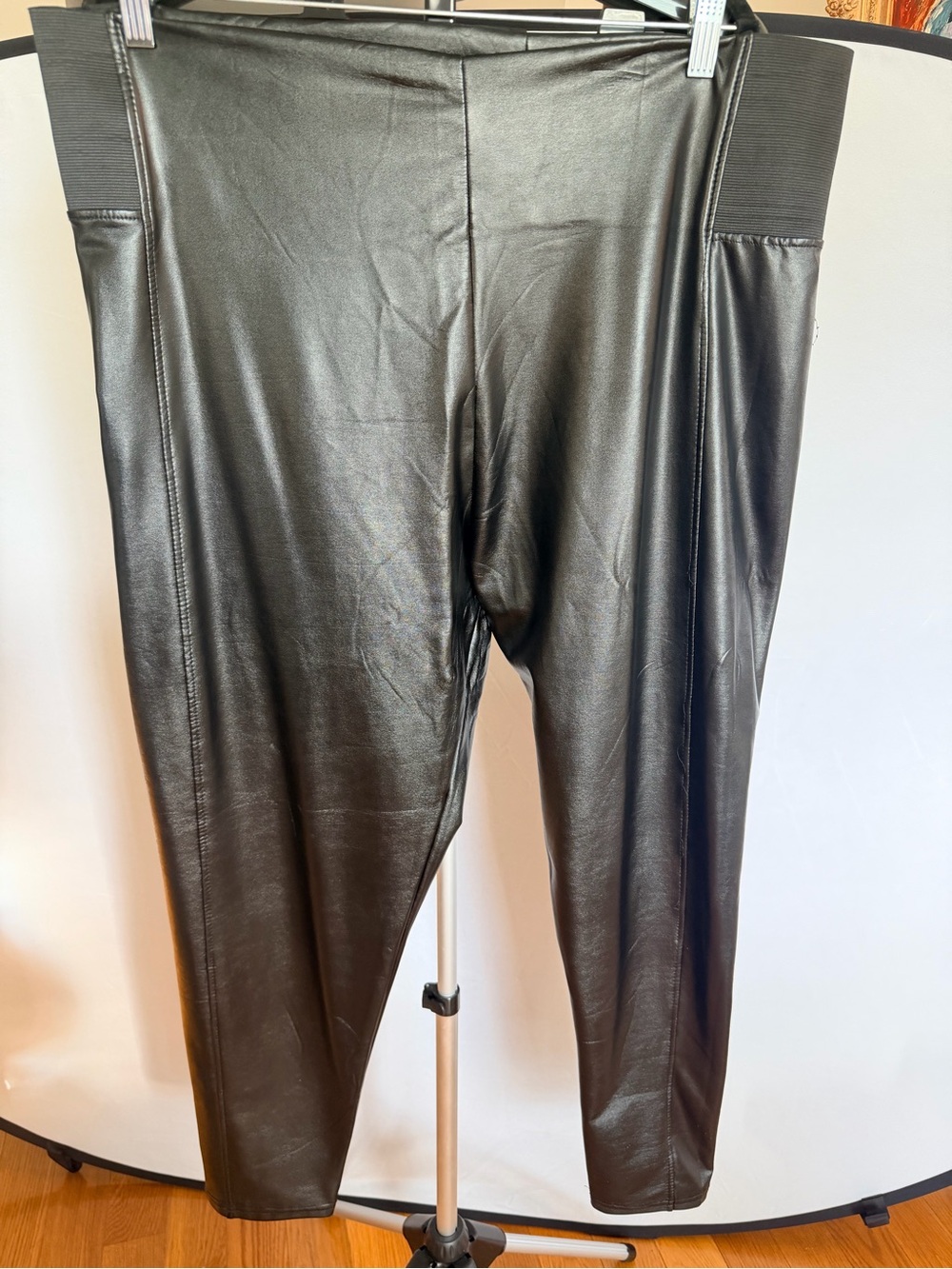 New Look Faux Leather High Waisted Leggings Black Plus Size 2X